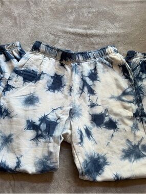 PLAYBOY Blue and White Tie-Dye Lounge Pants
